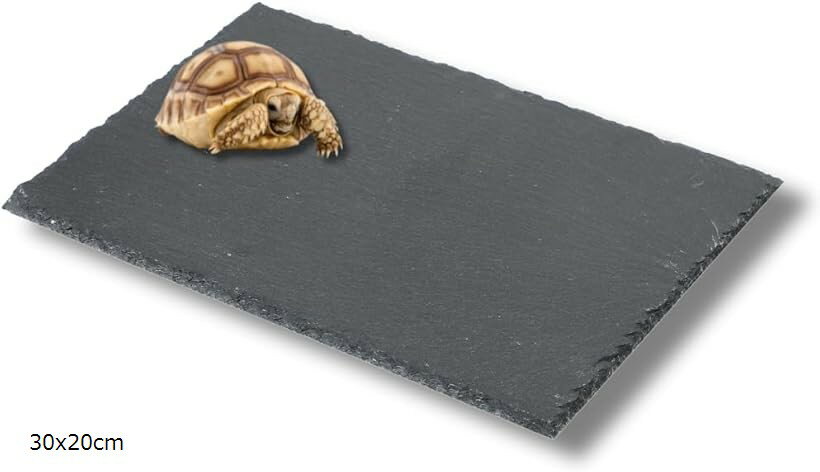 亀乾燥ボード フードプレート カメ 爪研ぎ パッド 保温 保湿 溶岩 石 飼育ケース 内装 床材 (ブラック, 30x20cm)