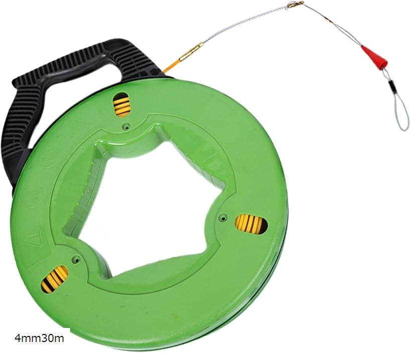 通線ワイヤー 通線工具 入線ワイヤー スチールワイヤー 配線通し 通線収納ケース 4mm30m (4mm30m)