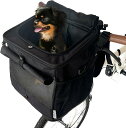 犬 自転車 かご バッグ ペット 猫 小型犬 4WAY 4.5kgまで対応 キャリーバッグ サイクル 前カゴ バックパック リュック ドライブシート ショルダー 飛び出し防止 リップストップ 肩掛け 顔出し 撥水(ブラック, ワンサイズ)