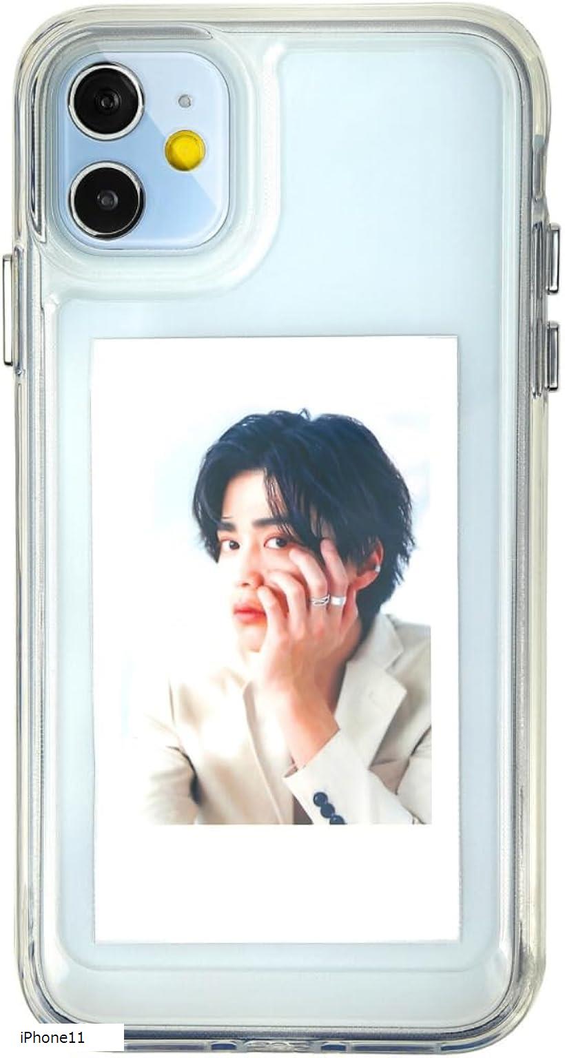 オーロラシート付き スマホケース iPhone の透明感》 可愛い 韓国 シンプル クリアケース CC-200 iPhone11 (クリア, iPhone11)