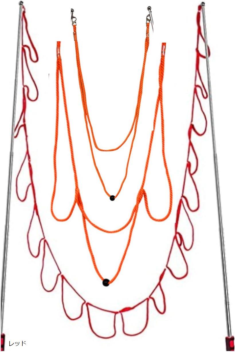 バブルスティック シャボン玉 巨大バブル マシーン アウトドア パーティー グリップ付き ロープ式 レッド (レッド)