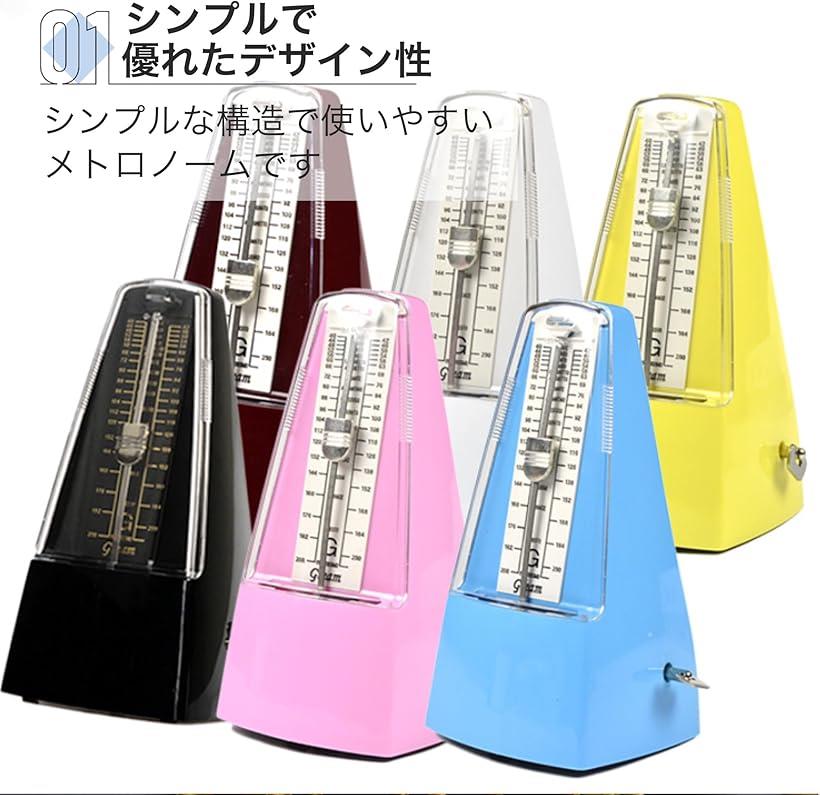 メトロノーム 振り子 楽器 高精度 機械式 コンパクト ピアノ 練習用 11.7x20.3cm ピンク (ピンク) 3