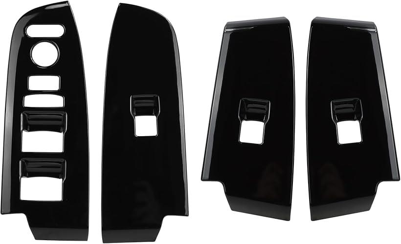 互換品ドアスイッチパネル ホンダ VEZEL RV系 RV3 / RV4 RV5 RV6 専用内装 ウィンドウスイッチパネル パーツ プロテクター ガーニッシュ ウインドウスイッチカバー 4PCS ピアノブラック