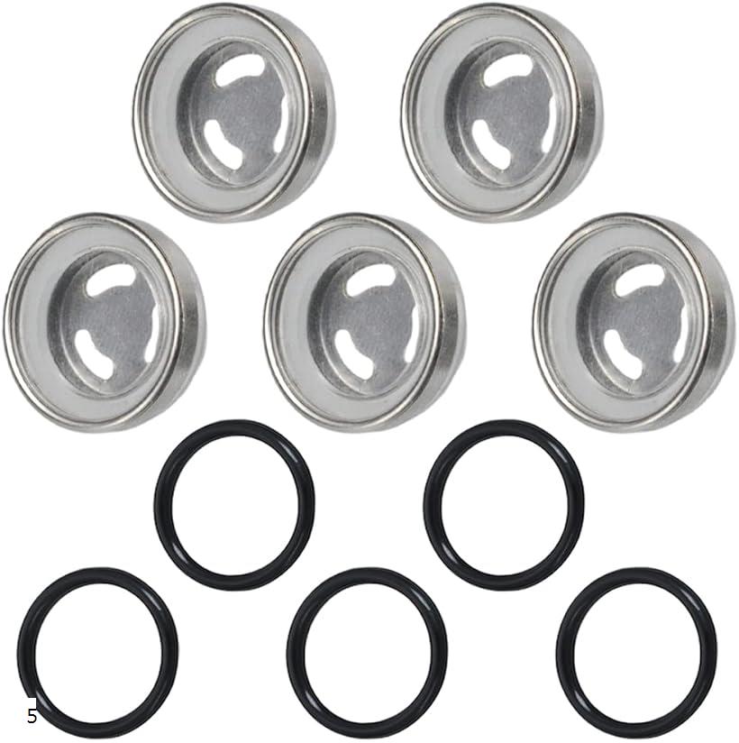 マスターシリンダー 確認窓 ブレーキフルード サイトグラス キャップ 覗き窓 点検窓 油量窓 バイク 5個セット (シルバー)