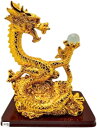 龍 置物 ドラゴン 干支 辰 竜 金運 招福 正月飾り 強運 風水 縁起 運気 上昇 宝珠(昇竜L)