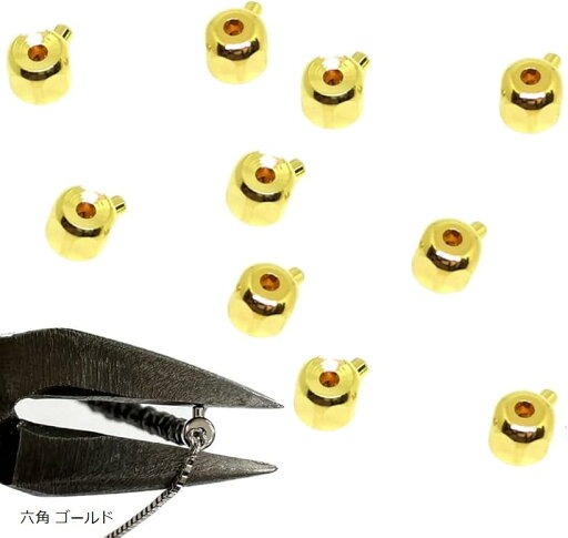 国産 ワンパッチン テグス ワイヤー 留め 金具 六角 3mm 10個 日本製 プレミアム ワンプッシュ ボールチップ(六角 ゴールド) 国産 ワンパッチン テグス ワイヤー 留め 金具 六角 3mm 10個 日本製 プレミアム ワンプッシュ ボールチップ(六角 ゴールド)