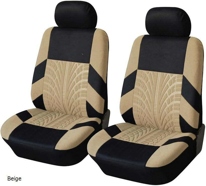 シートカバー 車 カー 用品 汎用 運転席 助手席 2枚セット アクセサリー 座席 自動車 伸縮 フロント Beige (Beige)