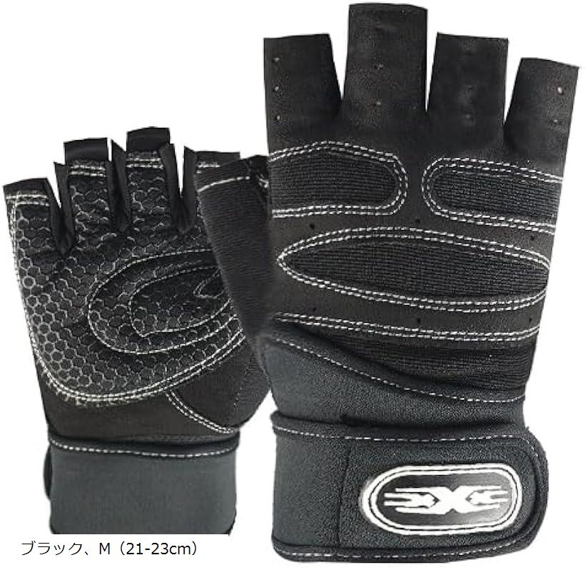 トレーニンググローブ 筋トレ グリップ強化 手首サポート 通気性 3サイズ 男女兼用 ブラック、M 21-23cm(ブラック、M（21-23cm）)