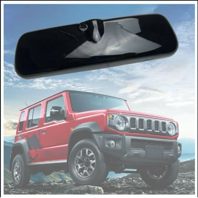 【楽天ランキング1位入賞】ジムニー JB64W ルームミラーカバー ピアノブラック 貼付タイプ スズキ汎用 内装 パーツ エブリィ アルト スペーシア ワゴンR ハスラー 対応 (ブラック)