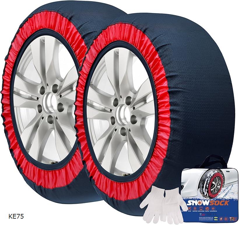 タイヤチェーン 布製 非金属 軽自動車 簡単装着 ジャッキアップ不要 冬雪 雪道 凍結 滑り止め KE75 (KE75)