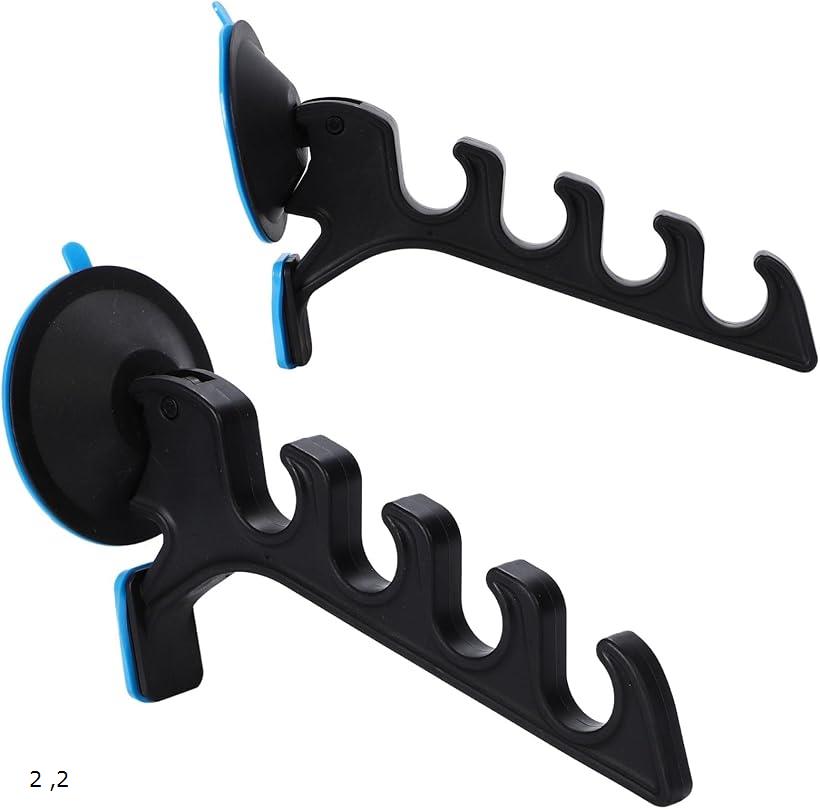 互換品 ロッド ホルダー 車 スタンド 車内 竿 掛け 受け キーパー 釣り 釣竿 吸盤 固定 クーラー コンパクト 車載 2個 セット 汎用 (ブラック, 2...