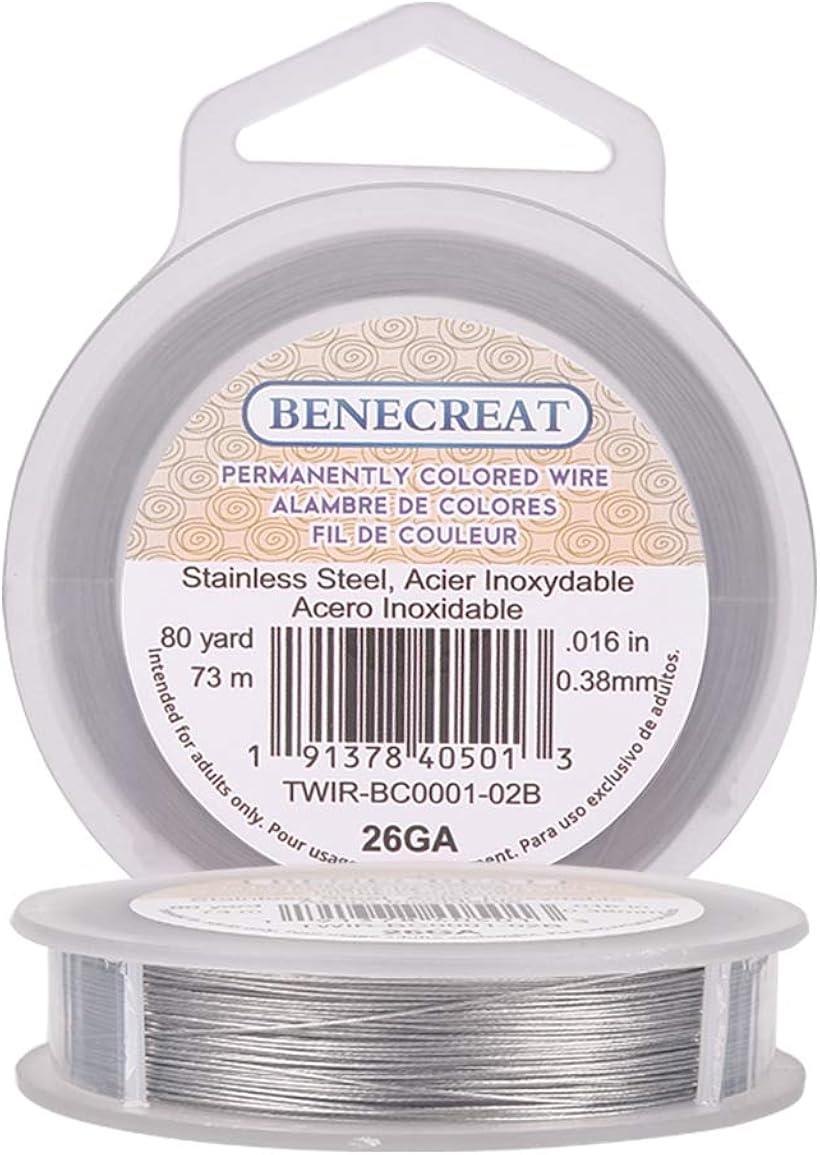 73m/巻き線径0.38mmクラフトワイヤー ナイロン塗装 ステンレスワイヤー ビーズ通し アクセサリー作り 手工芸(0.38mm)