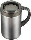 マグカップ 水筒 蓋付/保温・保冷 ダブルステンレス シーエスプリ M-5370 M-5361(ブラック, 280ml)