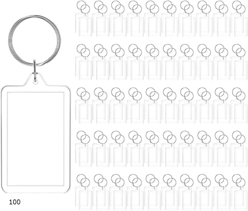 アクリルキーホルダー 写真 フォト フレーム DIY パーツ 手作り 100個セット