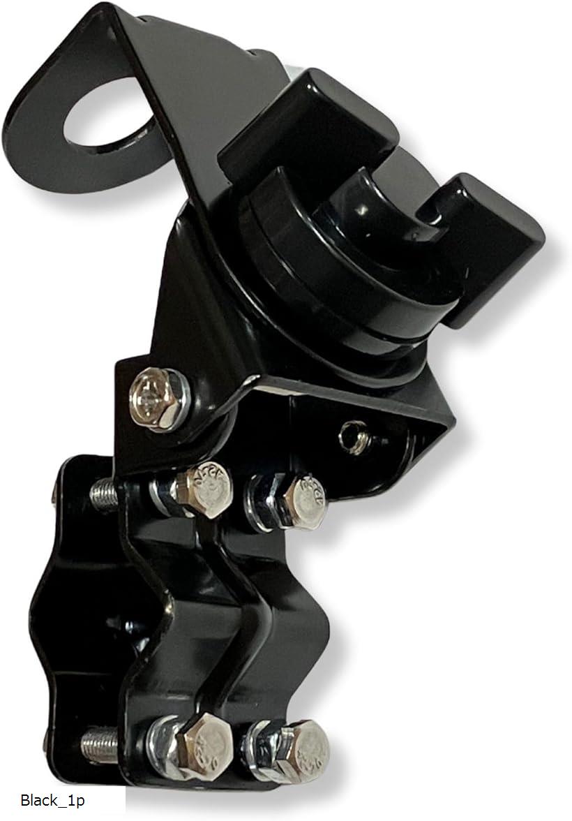 アンテナ基台 パイプ 用 モービルアンテナ 向け マウント ツール アマチュア 無線 固定 ベランダ ルーフレール 黒 ブラック 1個(Black_1p)