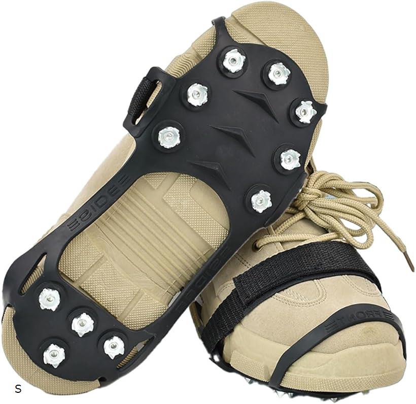 morytrade スノースパイク 靴滑り止め アイゼン 裏 すべり止め 雪(ブラック, S)