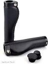morytrade ハンドルグリップ レザー調 MTB クロスバイク 自転車 握りやすい レトロ エルゴミック ブラック(エルゴミック ブラック)(4)