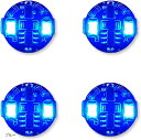電飾 2連 LED 点灯 点滅 4個セット ボタン電池 CR927対応 磁気スイッチ ワイヤレス ジオラマ プラモデル ライト フィギュア 磁石 小型 照明 極小 ホタル 模型(ブルー)