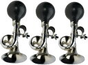 パフパフ ラッパ ラッパホーン パフパフホーン 応援 3個セット(シルバー, 18cmx7.5cm)