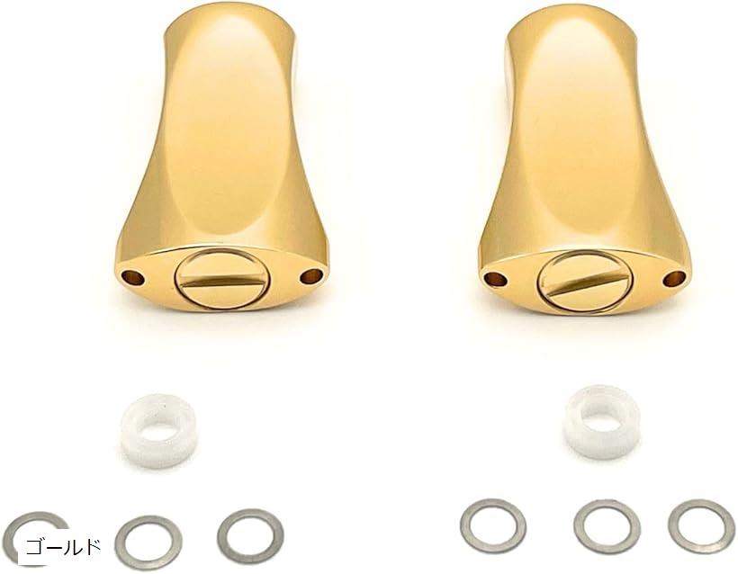 互換品 汎用 スピニング リール ハンドルノブ ダイワ シマノ 対応 ベイトリール ダブル パーツ アルミ (ゴールド, 2個 セット)