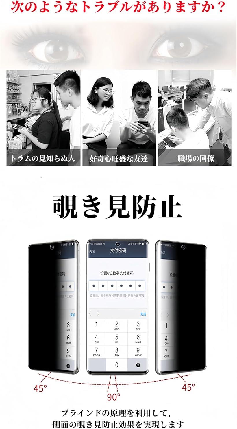 ガイド枠付き・簡単な貼り付け方Galaxy S21 Ultra 5G 用 覗き見防止フィルム 柔らかいTPU素材 指紋認証対応 剥がしにくい 気泡ゼロ 傷修復 ギャラクシーS21 保護フィルム 全面 3D曲面 のぞき見防止 1枚セット