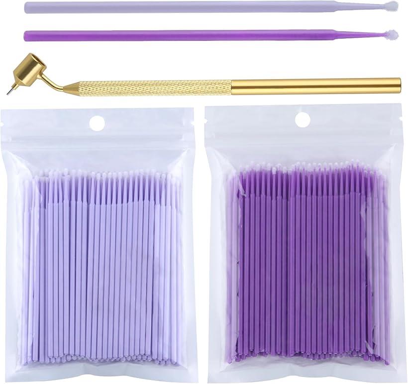 互換品 自動車 塗装欠け 補修用 タッチアップ ペイントブラシ 筆セット 1.5mm 2mm 200本入り 極細 ファ..