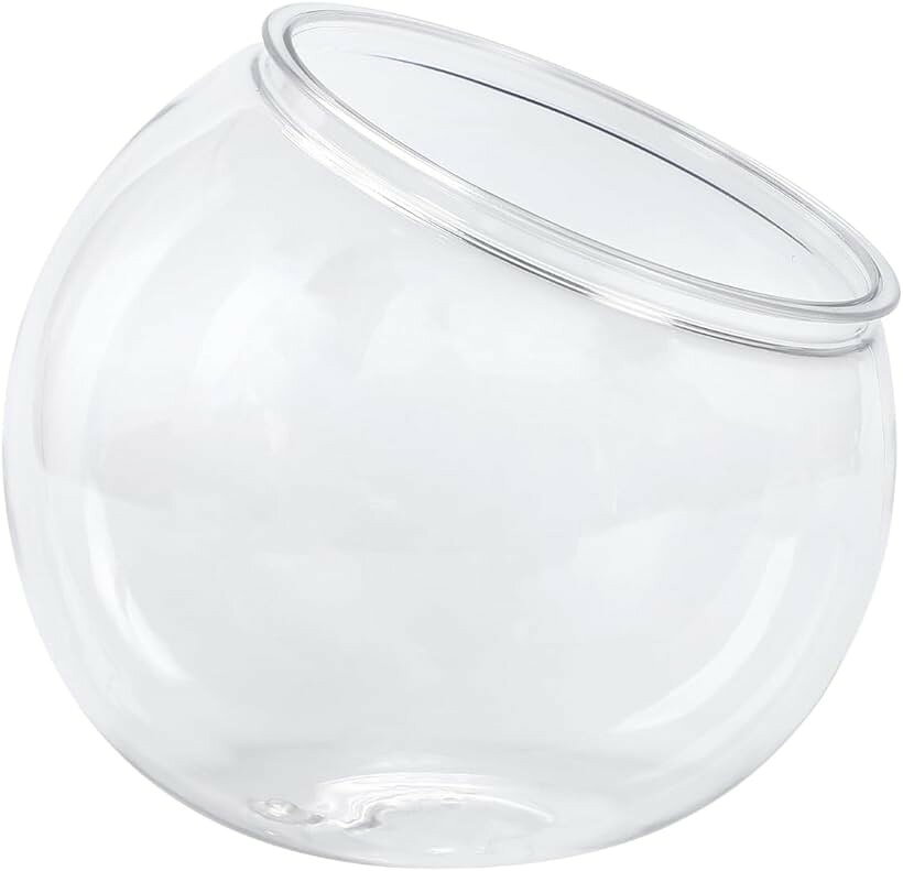 HAPPYSUGAR 金魚鉢 水槽 メダカ飼育用 アクリル製 斜口デザイン カーブ構造 インテリア容器 (クリア)