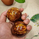 琥珀色クリスタルボール 瞑想用オーナメント 直径5cm 2個セット 光沢仕上げ(黄金色)(3)