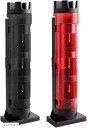 ロッド ホルダー 釣り 収納 スタンド クーラー タックル ボックス ケース クリア 2個 セット(ブラックxレッド)