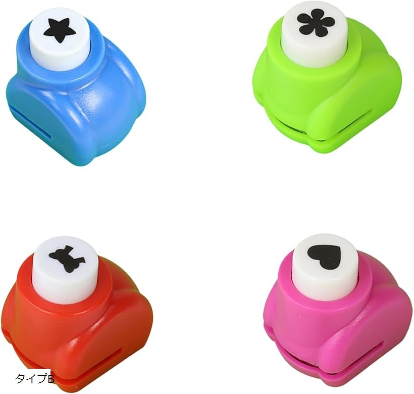 バリエーションコード : 2bryl4pr88商品コード2bryl4v94h商品名クラフトパンチ 4個セット 色ランダム 穴あけ 型抜きパンチ 手帳デコレーション スクラップブッキング クラフト用品 星 花ブランドlulubelleカラータイプB「かわいい4種のデザイン」4種のデザインのモチーフを揃えたセットで、手帳やカード作りが楽しくなるクラフトパンチです。「使いやすいコンパクトサイズ」小さなお子様でも簡単に扱える手のひらサイズ。机の上に置いても邪魔になりません。「図案サイズ：約0.8cm」ノートやカードにちょうどいいサイズ感で、細かい作業にも最適です。「紙の厚さにご注意」一般的な80gコピー用紙程度の色紙をご使用ください。厚すぎる紙は使用を避けてください。「幅広い用途に対応」手帳デコ、スクラップブッキング、DIYカード、子供の工作など、さまざまなシーンで活躍します。＊注意ください＊ ・写真の写り方により、実際の商品と異なって見える場合がございます。・サイズにつきましては若干の誤差が生じる場合がございます。・生産時期により、商品のデザインが若干異なる場合がございます。上記予めご了承の上お買い求めくださいませ。※ 他ネットショップでも併売しているため、ご注文後に在庫切れとなる場合があります。予めご了承ください。※ 品薄または希少等の理由により、参考価格よりも高い価格で販売されている場合があります。ご注文の際には必ず販売価格をご確認ください。※ 沖縄県、離島または一部地域の場合、別途送料の負担をお願いする場合があります。予めご了承ください。※ お使いのモニタにより写真の色が実際の商品の色と異なる場合や、イメージに差異が生じることがあります。予めご了承ください。※ 商品の詳細（カラー・数量・サイズ 等）については、ページ内の商品説明をご確認のうえ、ご注文ください。※ モバイル版・スマホ版ページでは、お使いの端末によっては一部の情報が表示されないことがあります。すべての記載情報をご確認するには、PC版ページをご覧ください。クラフト好きの方にぴったりな「かわいいクラフトパンチ 4個セット」です。ハート、星などのモチーフが揃っており、手帳やアルバム、カードの装飾に最適。図案のサイズは約0.8cmで、細かいアクセントとしてちょうど良いサイズです。＊ご使用の際は、厚さ80g程度のコピー用紙と同等の色紙をご使用ください。厚紙には対応しておりません。持ち運びにも便利なサイズで、お子様から大人まで楽しく使えます。自宅でのDIYやカード作成、子供の夏休み自由工作にもぴったりなアイテムです。