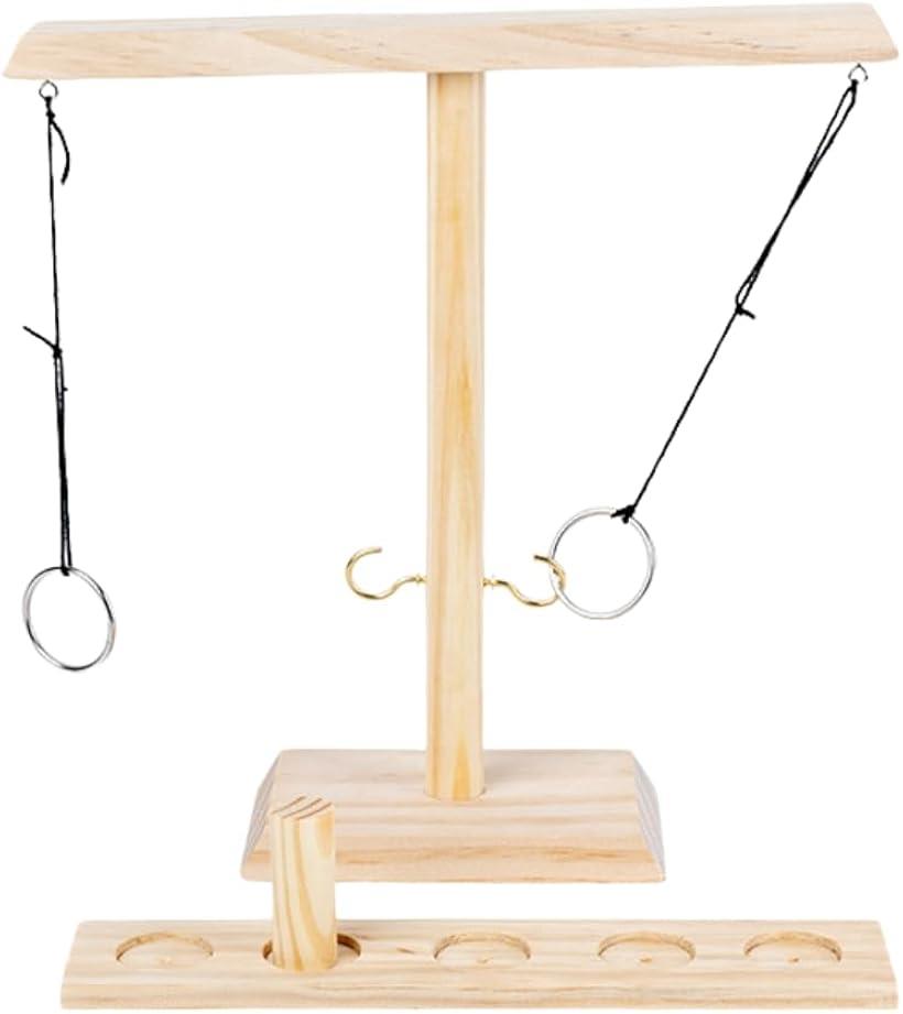 リングトスゲーム パーティーゲーム 輪投げ バトルゲーム 対戦ゲーム 卓上 (ブラウン)