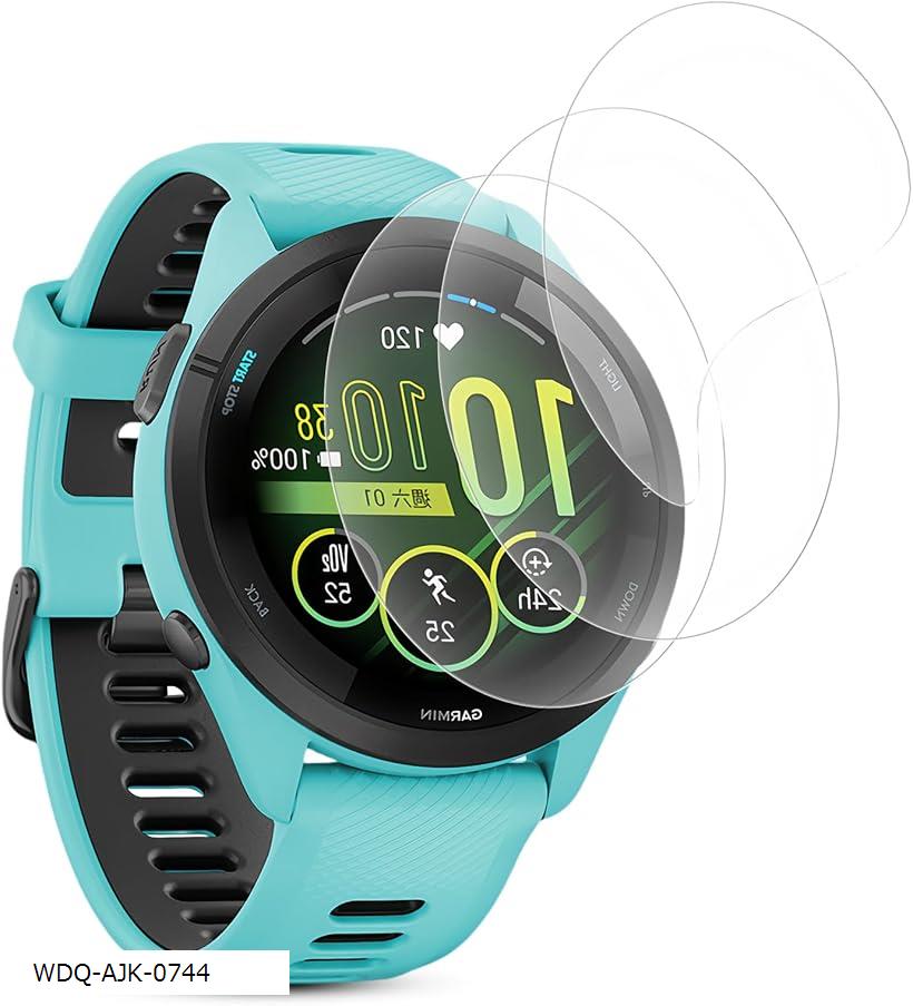 3枚セットFor GARMIN ガーミンForerunner 265 フィルム 保護フィルム TPU製・縁を浮かない・高透過率・超薄型・指紋防止・画面鮮やか高精細・貼り付け簡単 Music 対応(WDQ-AJK-0744)