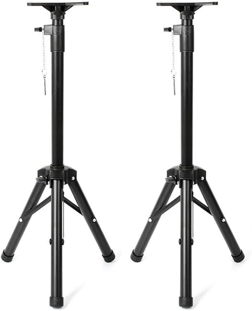 【楽天ランキング1位入賞】スピーカースタンド 2個セット 高さ調節可 約100～180cm 折りたたみ ペア 三脚タイプ 耐荷重50kg ボルト固定可 マウントホール 35mm 大型 ポータブル 拡声器