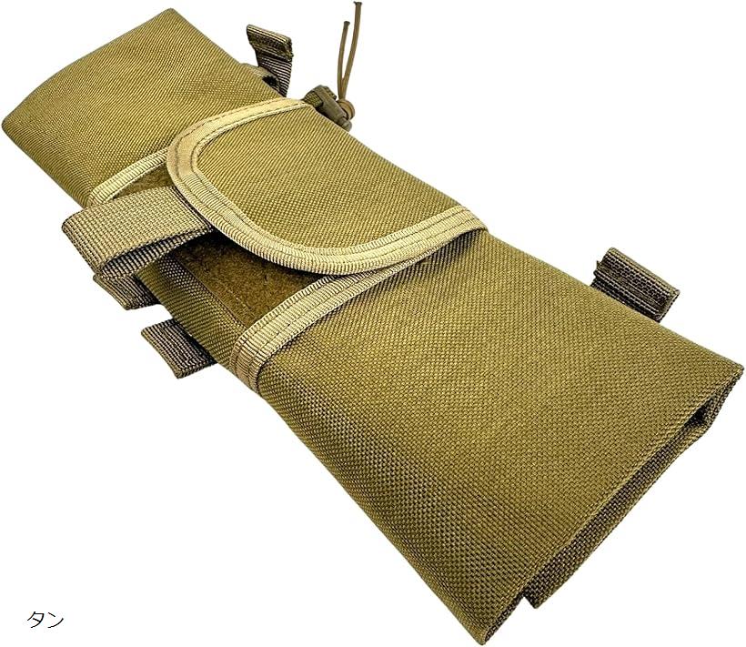 ダンプポーチ ロールアップ式 MOLLE ベルト 両方対応 ミリタリー サバゲー ファーストライン (タン)