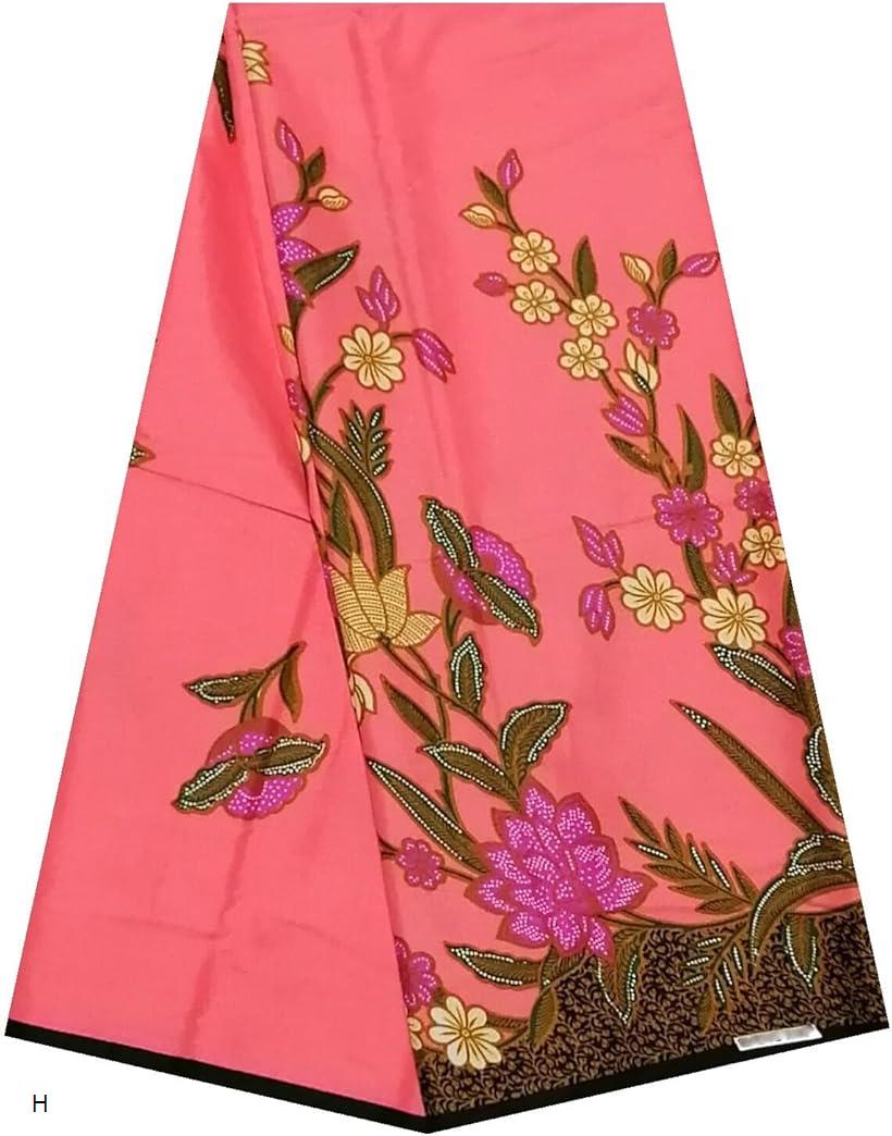 タイ バティック 柄 コットン プリント 生地 アジアン エスニック 布 (H)