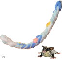 モモンガ フクロモモンガ おもちゃ 吊り下げ 小動物 ハムスター ロープ フック付き(ブルー, 直径約6cm 長さ約60cm)