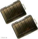 ルアーボックス 両面 2個セット タックルボックス メタルジグ リバーシブル ケース 釣具 釣り(ブラック, 小)