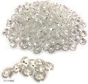 エスネット クリスタル 八角 ビーズ クリア 14mm 二つ穴 アクセサリー のれん 手芸 ガラス 透明 シャンデリア デコ パーツ(クリア500)