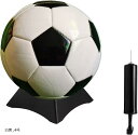 サッカーボール サイン用 台座付き 寄せ書き 記念 贈り物(白黒, 4号)