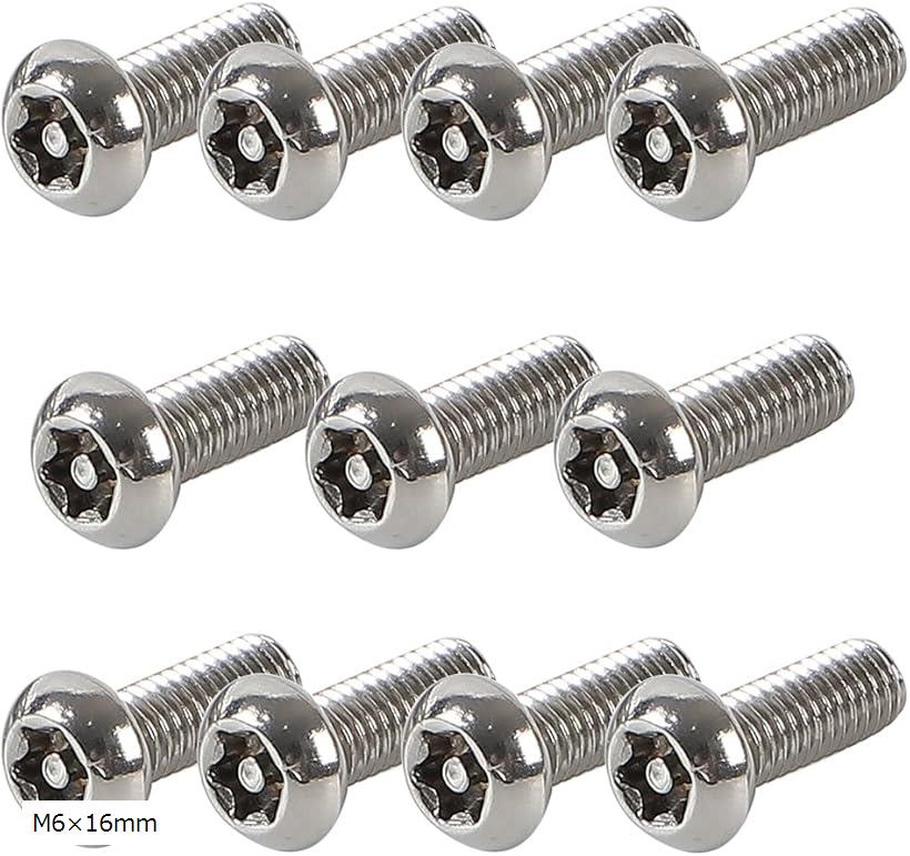 いたずら防止ネジ ボルト パーツ アクセサリー 部品 スペア 盗難 自転車 ナンバープレート(M6x16mm)