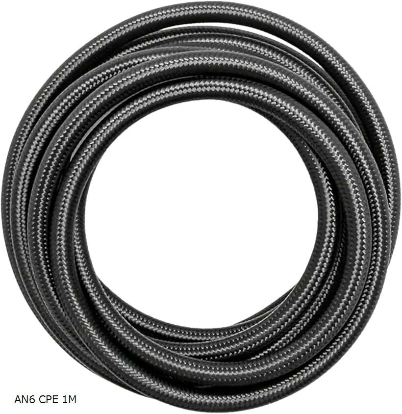 柔軟x高性能燃料ホース CPE PTFE 耐熱 耐久 ナイロン メッシュ 3層 ガソリン AN6 1M (ブラック)