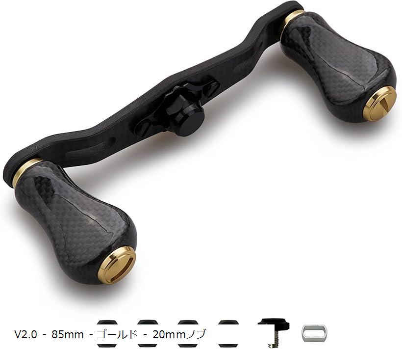 Other - リール ハンドル ノブ 搭載 1.5K カーボン シマノ SHIMANO ダイワ DAIWA アブ Abu 通用 ベイトリール Gourd Series 1041 (V2.0 - 85mm - ガンメタル - 20mmノブ)