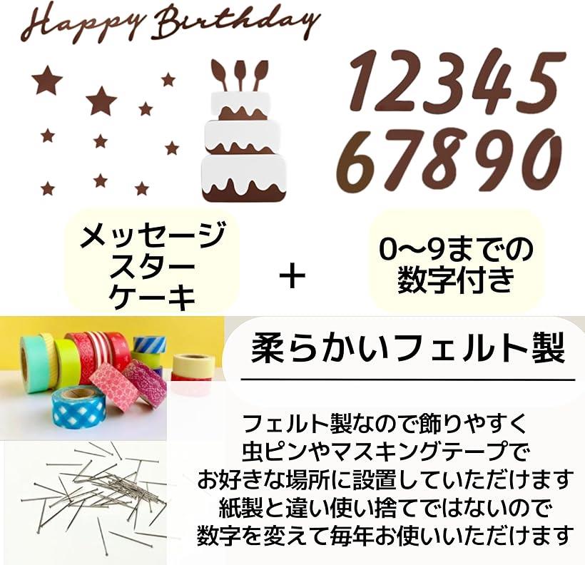 ������ ���� �С����ǡ� ���ڥ��ȥ꡼ �������� ����ץ� �ʥ����� �Хʡ� �ե���� Happy Birhtday + Cake �����Хʡ� (��å�, 7.5x56.5cm�� 24x14cm�� 2)