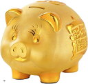 良品ラボ 豚 貯金箱 金色 ゴールド 金運 アップ ラッキー アイテム 風水 インテリア 1個(ゴールド, 中)