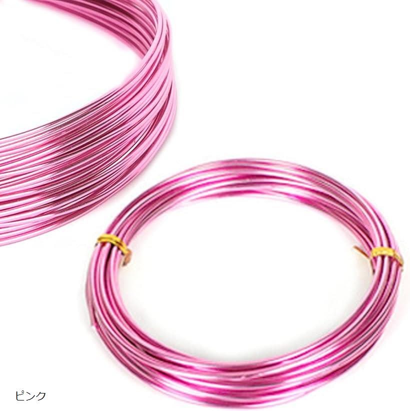 良品ラボ アルミワイヤー 3mm径 針金 アルミ線 カラー クラフト DIY 工作 園芸 手芸 太い 柔らかい 防錆 自由自在 全長10m (ピンク)
