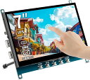 7インチ 小型モニター タッチ モバイルモニターIPS 1024x600 高輝度 USB C全機能 OTG搭載 小型ディスプレイミニ PC ラップトップ Rasp Pi用(ブラック)(2)