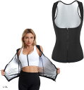 レディース サウナスーツ 高発汗 背中引き締め ダイエットウェア フィットネス用(ブラック, L-XL)