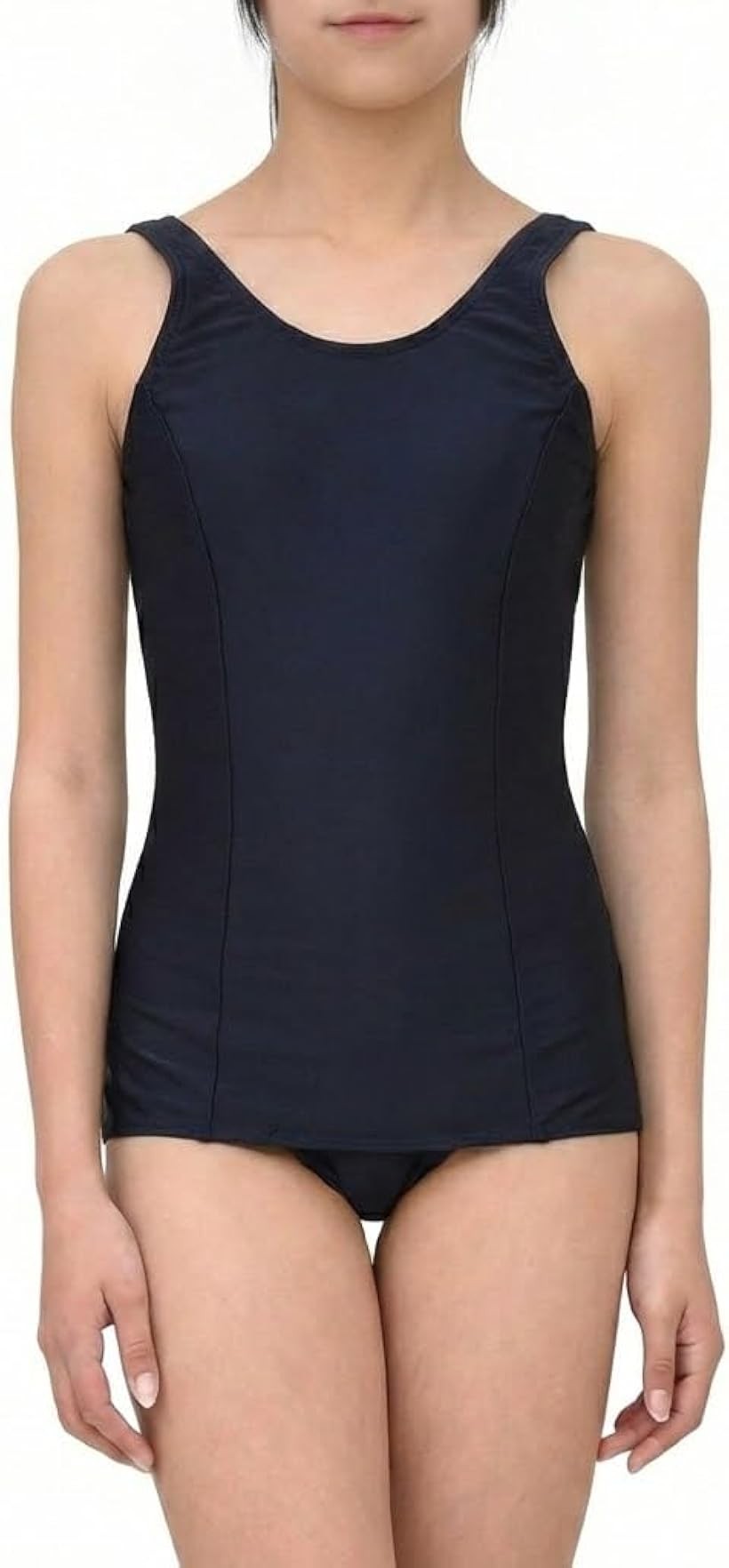 スクール水着 女の子 ワンピース キッズ 子供 小学生 中学生 学校 プール スイミング 水泳 授業 紺 ネイビー UVカット UPF50+ (ネイビー, 120)