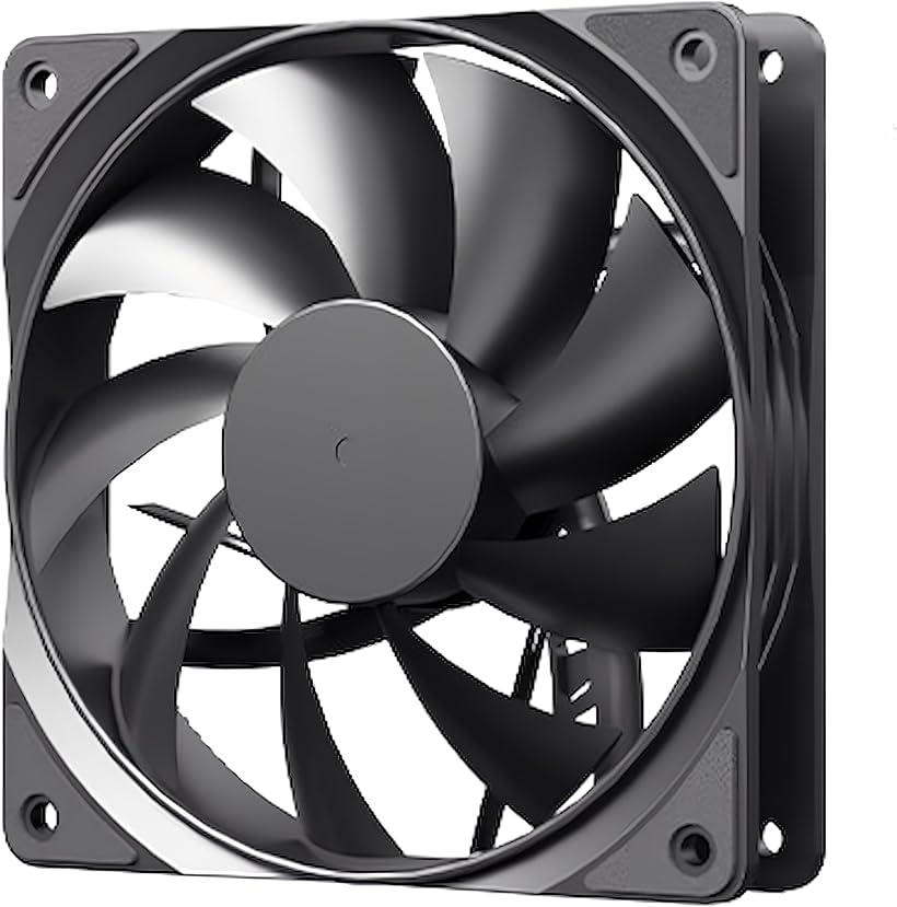 互換品CPUファン ケースファン 12cm 120mm PWM 4pin DC12V 800-1800rpm 2.5cm幅 自動回転数制御 ブラック 黒 1枚