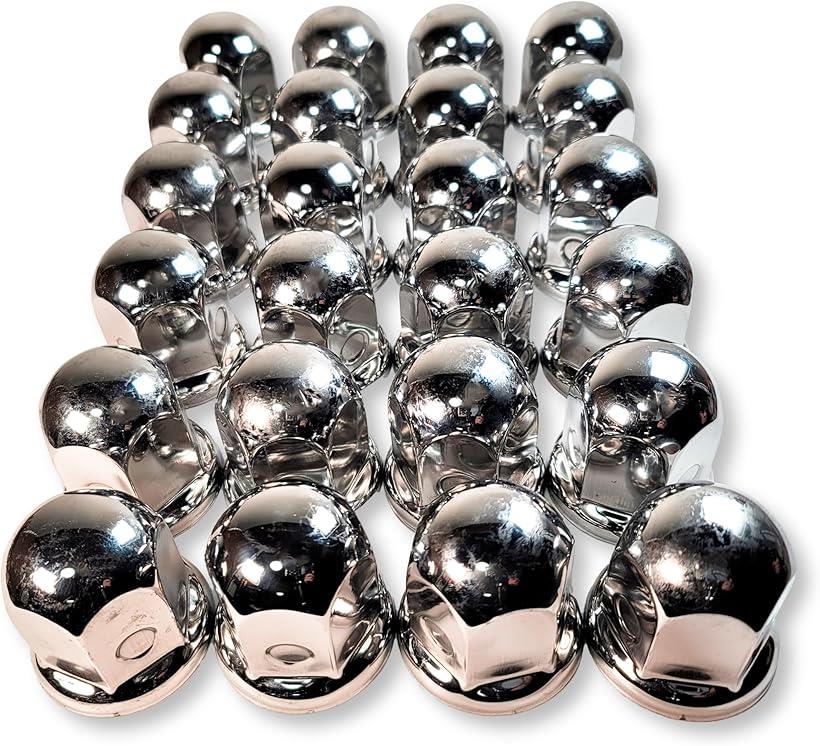 互換品 ナットキャップ ステンレス製 JIS41mm 高さ55mm カバー 鏡面仕上げ 6/8穴用 大型 トラック ダンプ デコトラ カスタム ドレスアップ 汎用品 (24個セット(+予備))